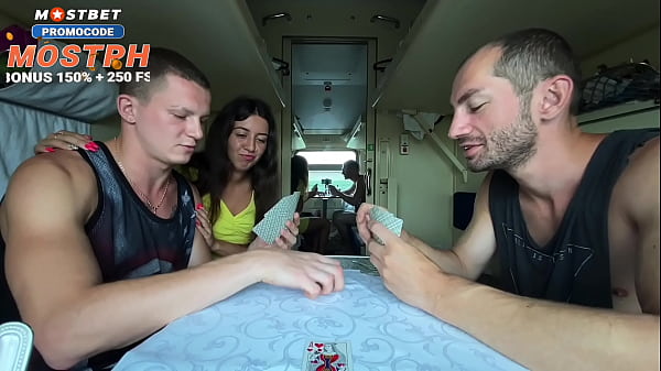 Cuckold lost his wife’s pussy to a fellow train passenger at cards